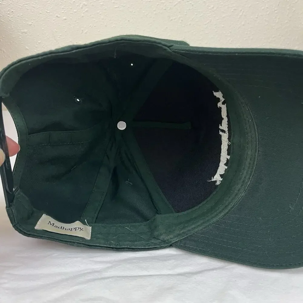Madhappy Embroidered Logo Snapback Hat Unisex Adjustable Baseball Cap Green